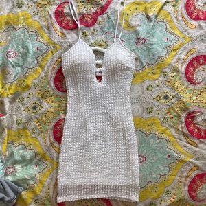White Crochet Mini Dress